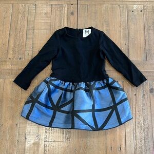 Milly minis blue geometric drop waist dress